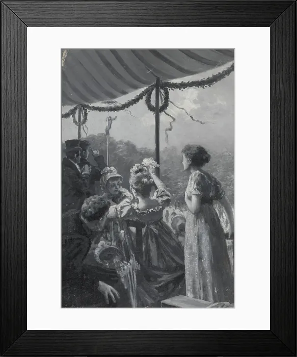 Framed Print : Illustration for Henrik Wergeland, The English Pilot'... she wishes, he will win... probably 1894. Creator: Wilhelm Peters Framed Print : Illustration for Henrik Wergeland, The English Pilot'... she wishes, he will win... probably 1894. Creator: Wilhelm Peters