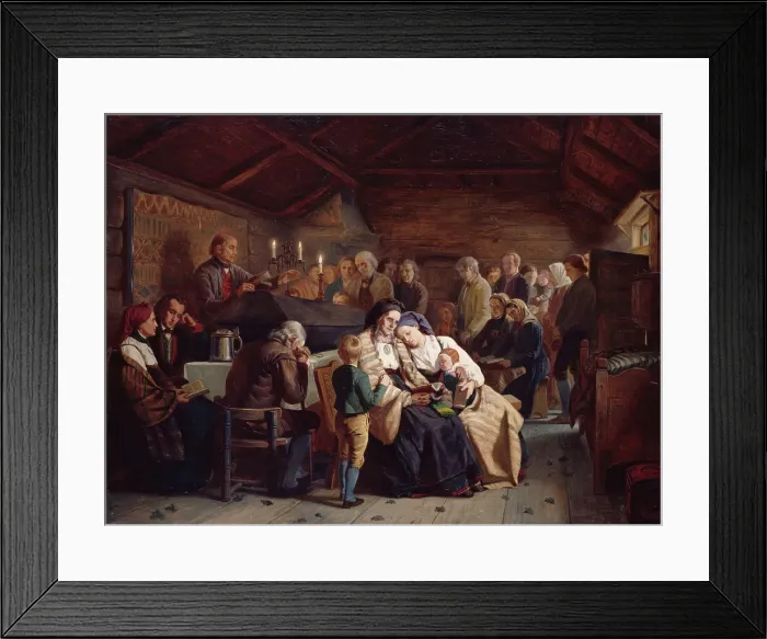 Framed Print : Funeral Feast, probably 1854. Creator: Adolph Tidemand Framed Print : Funeral Feast, probably 1854. Creator: Adolph Tidemand