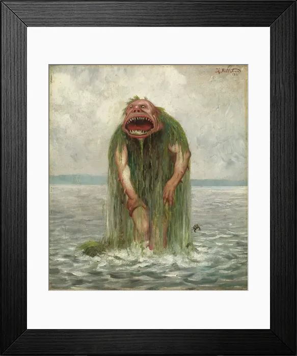 Framed Print : The Sea Monster, 1881. Creator: Theodor Kittelsen Framed Print : The Sea Monster, 1881. Creator: Theodor Kittelsen