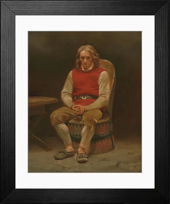 Framed Print : Seated Farmer, Study for Haugianerne, 1846. Creator: Adolph Tidemand Framed Print : Seated Farmer, Study for Haugianerne, 1846. Creator: Adolph Tidemand
