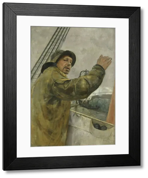 Framed Print : Port your Helm!, probably 1879. Creator: Christian Krohg