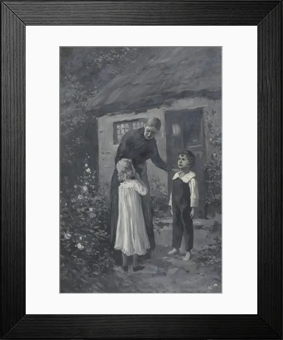 Framed Print : Illustration for Henrik Wergeland, The English pilot And when the girl's gentle... probably 1894. Creator: Wilhelm Peters Framed Print : Illustration for Henrik Wergeland, The English pilot And when the girl's gentle... probably 1894. Creator: Wilhelm Peters