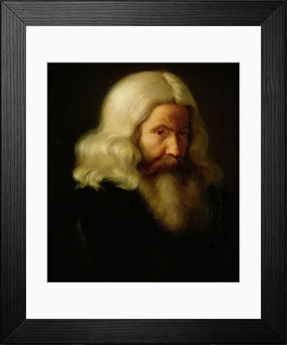 Framed Print : Study of an old Man, 1837. Creator: Adolph Tidemand