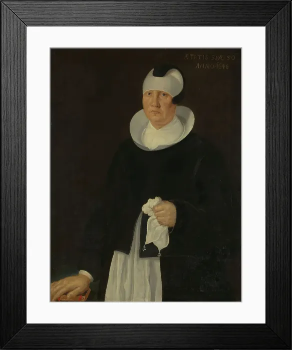 Framed Print : Marthe Jensdatter Ruus, Lars Ruus 2nd wife, 1646. Creator: Unknown Framed Print : Marthe Jensdatter Ruus, Lars Ruus 2nd wife, 1646. Creator: Unknown