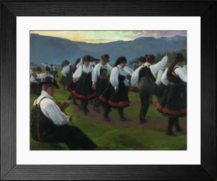 Framed Print : Dance in Setesdal, 1891. Creator: Gustav Wentzel Framed Print : Dance in Setesdal, 1891. Creator: Gustav Wentzel