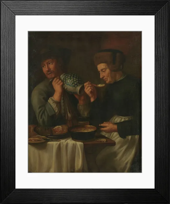 Framed Print : Peasants at Meal, 17th century. Creator: Unknown Framed Print : Peasants at Meal, 17th century. Creator: Unknown