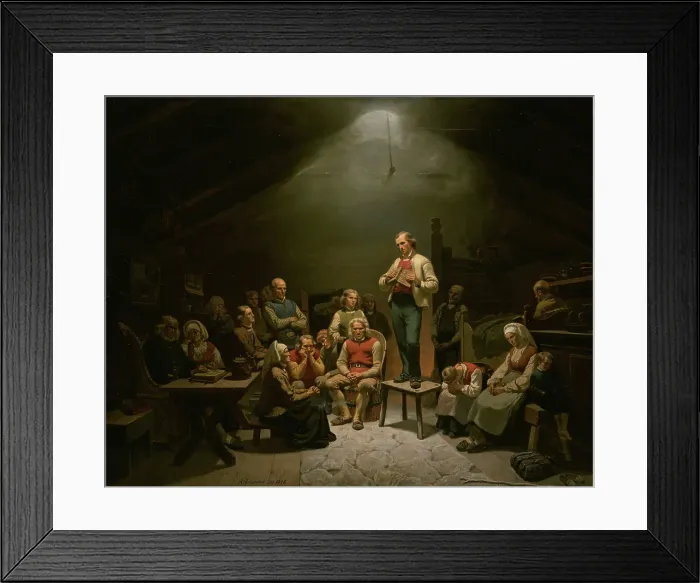 Framed Print : Low Church Devotion, 1848. Creator: Adolph Tidemand