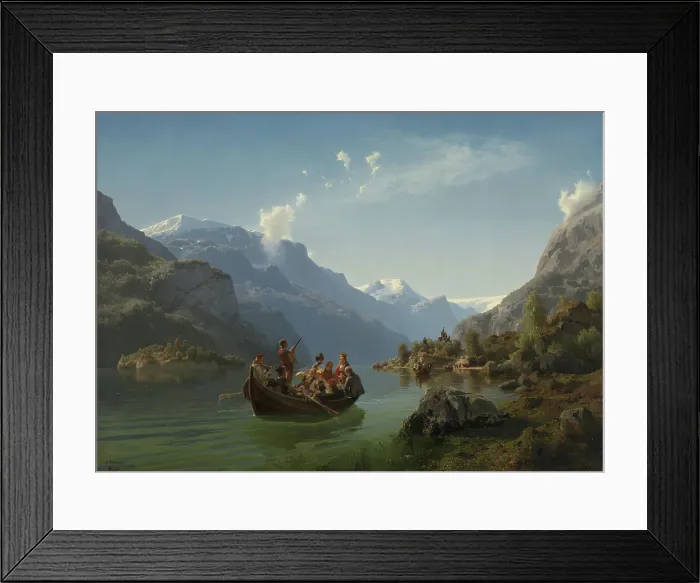 Framed Print : Bridal Procession on the Hardangerfjord, 1848. Creator: Adolph Tidemand Framed Print : Bridal Procession on the Hardangerfjord, 1848. Creator: Adolph Tidemand
