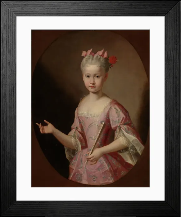Framed Print : Young Woman with a Fan, 1st half of 18th century. Creator: Unknown Framed Print : Young Woman with a Fan, 1st half of 18th century. Creator: Unknown