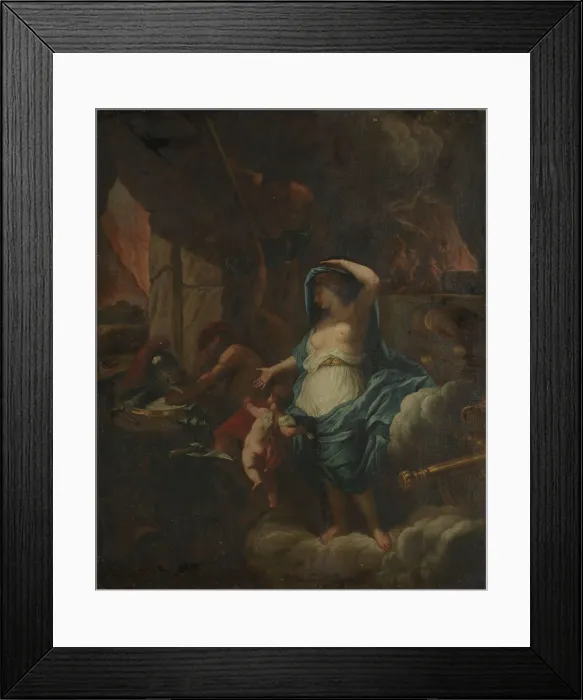 Framed Print : Venus demands a weapon of Vulcan, 1650-1700. Creator: Unknown Framed Print : Venus demands a weapon of Vulcan, 1650-1700. Creator: Unknown