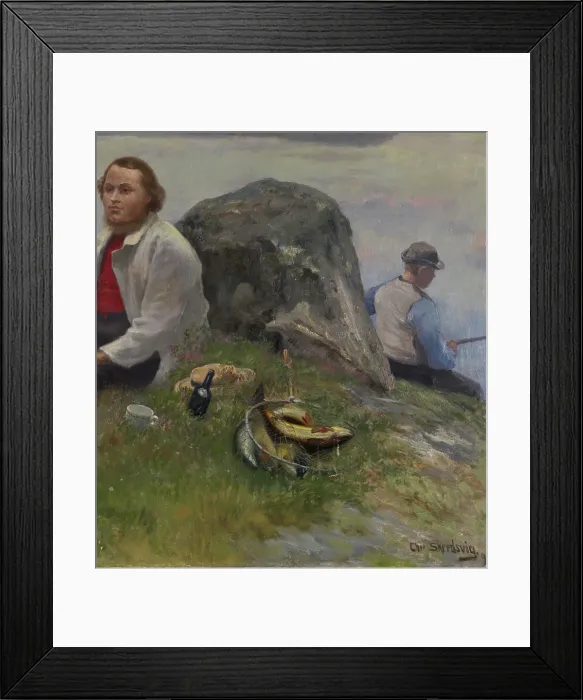 Framed Print : P. Chr. Asbjornsen on a trip with a fisherman boy, 1897. Creator: Christian Skredsvig Framed Print : P. Chr. Asbjornsen on a trip with a fisherman boy, 1897. Creator: Christian Skredsvig