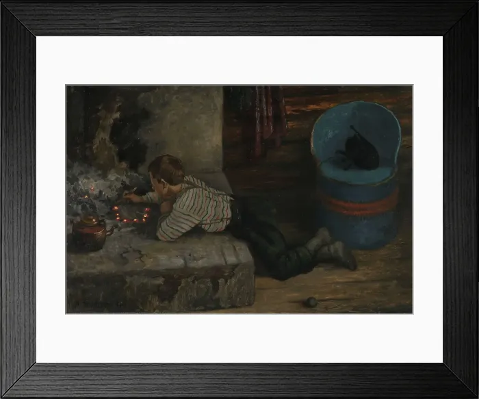 Framed Print : The Ash Lad; For Soria Moria Palace, series consisting of twelve paintings [Series title], 1900. Creator: Theodor Kittelsen