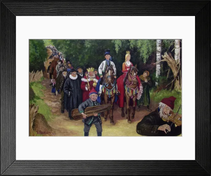 Framed Print : The Marriage of the Princess and the Ash Lad; For Soria Moria Palace, series consisting... 1900. Creator: Theodor Kittelsen Framed Print : The Marriage of the Princess and the Ash Lad; For Soria Moria Palace, series consisting... 1900. Creator: Theodor Kittelsen