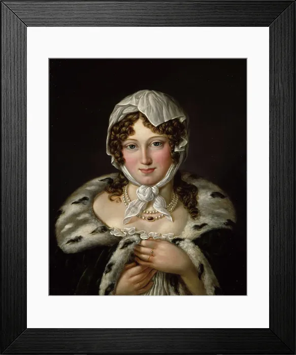 Framed Print : Female portrait, Signora Contessa di Mollinasko, 1834. Creator: Jacob Munch Framed Print : Female portrait, Signora Contessa di Mollinasko, 1834. Creator: Jacob Munch