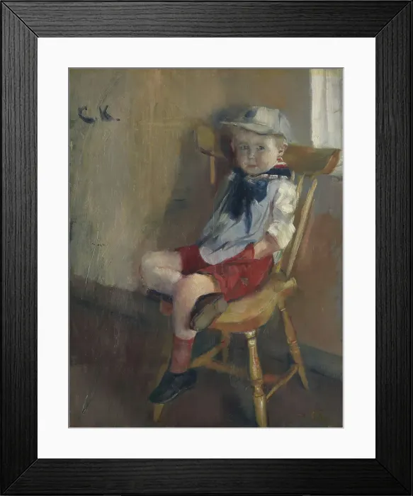 Framed Print : A little Boy on a Chair, 1888, 1888. Creator: Christian Krohg Framed Print : A little Boy on a Chair, 1888, 1888. Creator: Christian Krohg