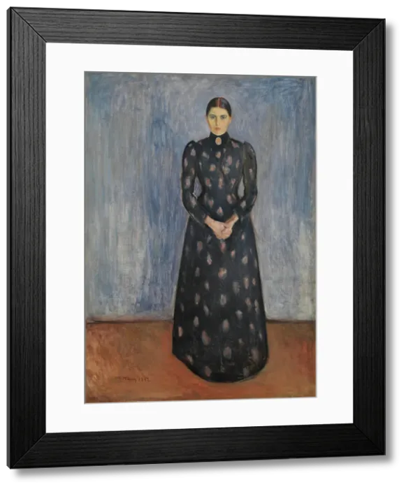 Framed Print : Inger in Black and Violet, 1892. Creator: Edvard Munch Framed Print : Inger in Black and Violet, 1892. Creator: Edvard Munch