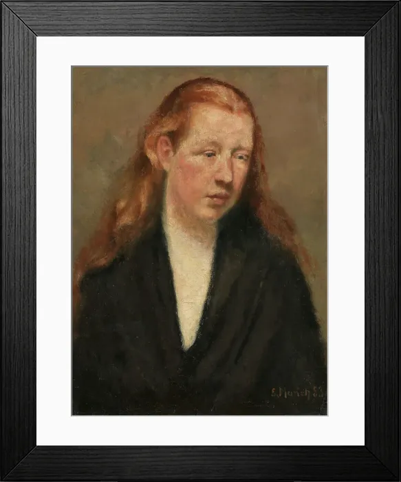 Framed Print : Study of a Head, 1883. Creator: Edvard Munch Framed Print : Study of a Head, 1883. Creator: Edvard Munch