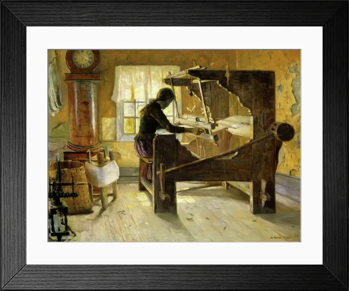Framed Print : At the Loom, 1890. Creator: Gustav Wentzel Framed Print : At the Loom, 1890. Creator: Gustav Wentzel