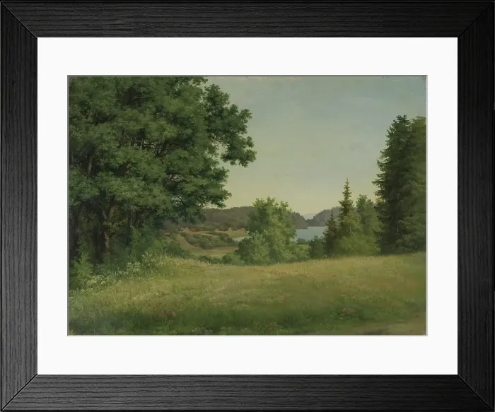 Framed Print : Landscape near the Lake Borrevannet, 1878. Creator: Hedevig Thorine Christiane Lund Framed Print : Landscape near the Lake Borrevannet, 1878. Creator: Hedevig Thorine Christiane Lund