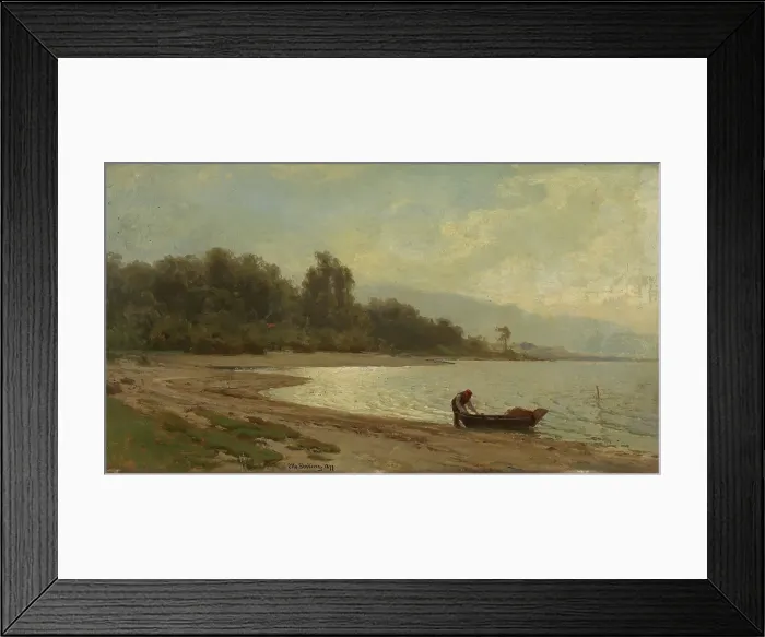 Framed Print : Landscape at Mjosa, 1877. Creator: Otto Sinding Framed Print : Landscape at Mjosa, 1877. Creator: Otto Sinding