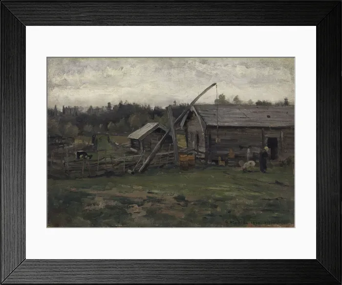 Framed Print : Old Barn, Hedmark, 1876. Creator: Gerhard Munthe Framed Print : Old Barn, Hedmark, 1876. Creator: Gerhard Munthe