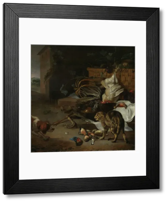 Framed Print : Still Life with Fowl and Fruits, between 1654 and 1695. Creator: Melchior d'Hondecoeter Framed Print : Still Life with Fowl and Fruits, between 1654 and 1695. Creator: Melchior d'Hondecoeter