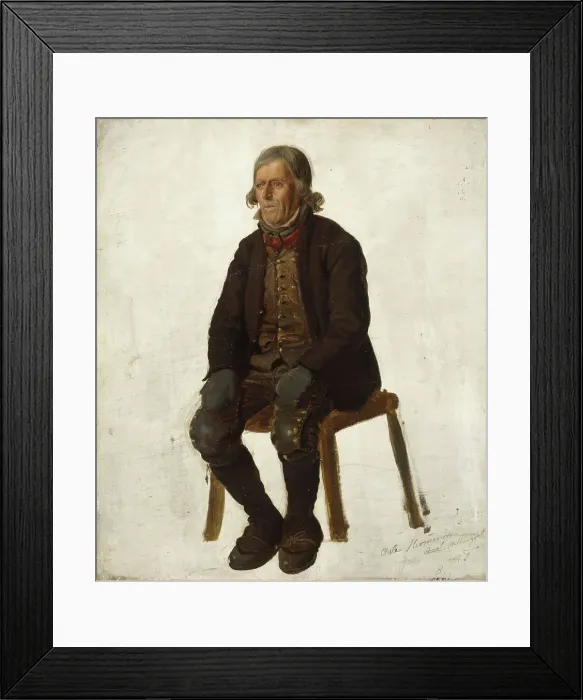 Framed Print : Portrait of Asle Hermandson from Hallingdal, probably 1849. Creator: Adolph Tidemand