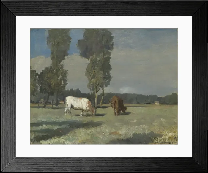 Framed Print : French Landscape with Cattle, 1881. Creator: Christian Skredsvig Framed Print : French Landscape with Cattle, 1881. Creator: Christian Skredsvig