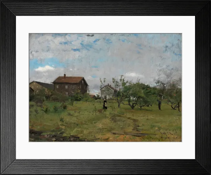 Framed Print : Farm at Hedmark, 1876. Creator: Gerhard Munthe Framed Print : Farm at Hedmark, 1876. Creator: Gerhard Munthe