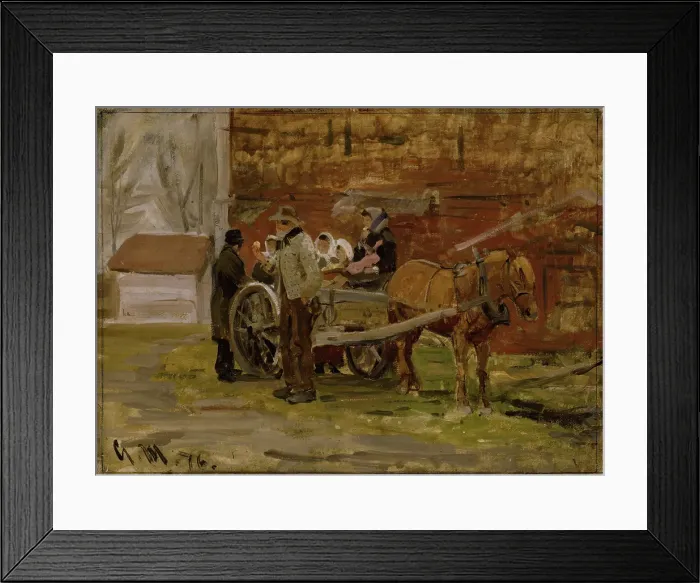 Framed Print : The Apple Cart, 1876. Creator: Gerhard Munthe Framed Print : The Apple Cart, 1876. Creator: Gerhard Munthe