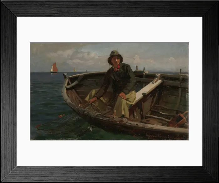 Framed Print : Fisherman from Rugen, 1882. Creator: Hans Gude Framed Print : Fisherman from Rugen, 1882. Creator: Hans Gude