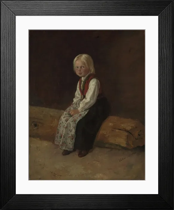 Framed Print : Portrait of Sella Larsdatter Vikor, 1871. Creator: Adolph Tidemand Framed Print : Portrait of Sella Larsdatter Vikor, 1871. Creator: Adolph Tidemand