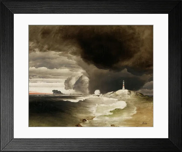 Framed Print : Lighthouse on the Norwegian Coast, 1850-1860. Creator: Peder Balke Framed Print : Lighthouse on the Norwegian Coast, 1850-1860. Creator: Peder Balke