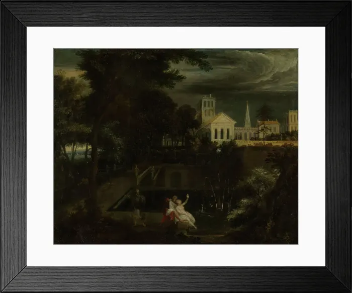 Framed Print : Susanna and the Elders, 18th century. Creator: Unknown Framed Print : Susanna and the Elders, 18th century. Creator: Unknown