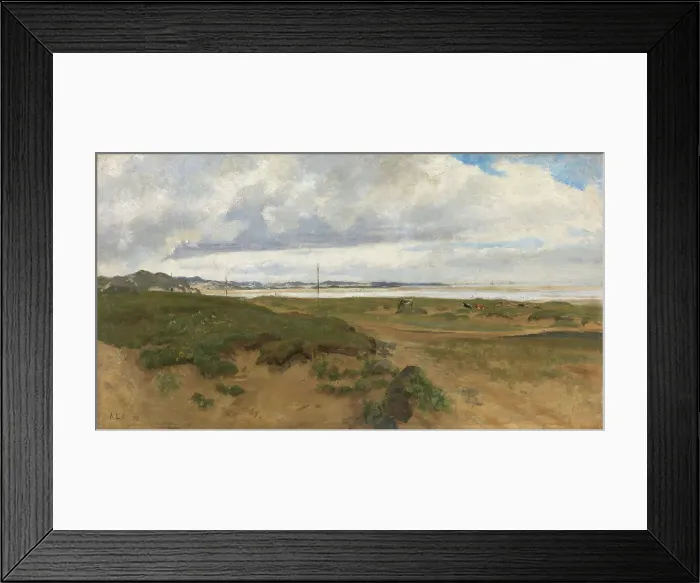 Framed Print : Landscape from Ogna at Jaeren, 1878. Creator: Kitty Lange Kielland