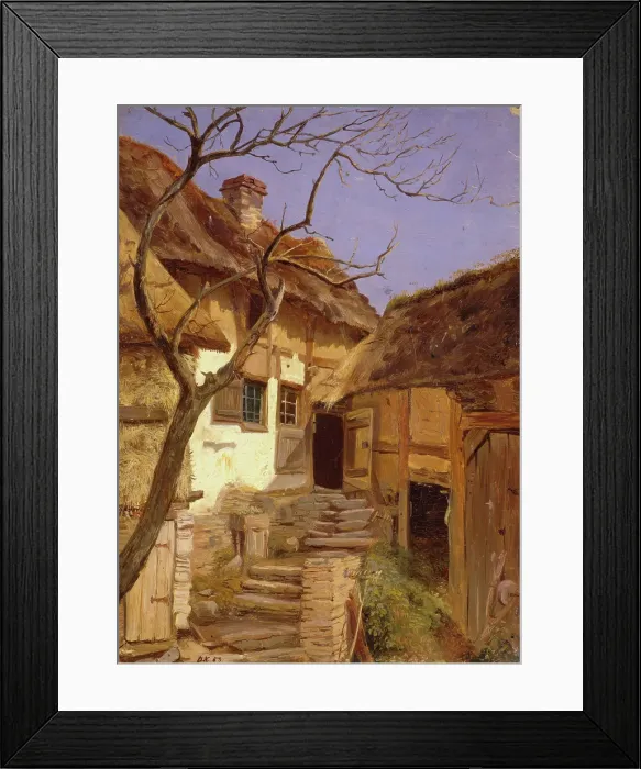 Framed Print : Old German Farm, probably 1840. Creator: Adolph Tidemand Framed Print : Old German Farm, probably 1840. Creator: Adolph Tidemand