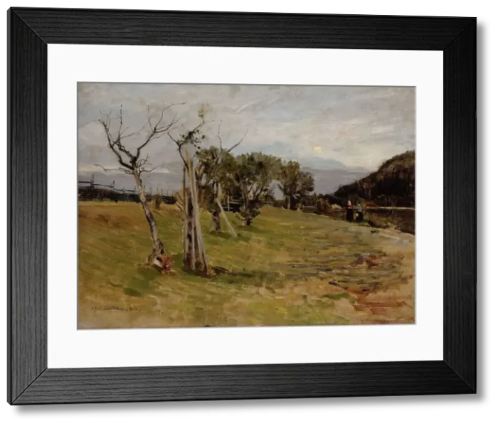 Framed Print : Evening in the Forest, 1880. Creator: Gerhard Munthe Framed Print : Evening in the Forest, 1880. Creator: Gerhard Munthe