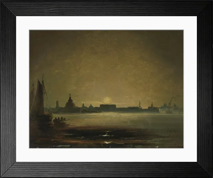 Framed Print : Stockholm in Moonlight, 1851. Creator: Peder Balke Framed Print : Stockholm in Moonlight, 1851. Creator: Peder Balke