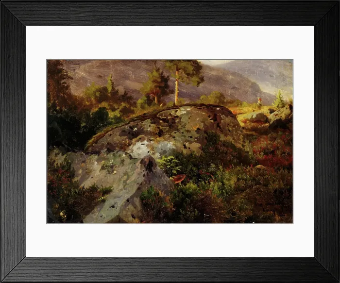 Framed Print : Landscape Study from Vaga, 1846. Creator: Hans Gude Framed Print : Landscape Study from Vaga, 1846. Creator: Hans Gude
