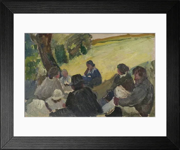 Framed Print : The company in the meadow, 1925. Creator: Eiler Sorensen Framed Print : The company in the meadow, 1925. Creator: Eiler Sorensen