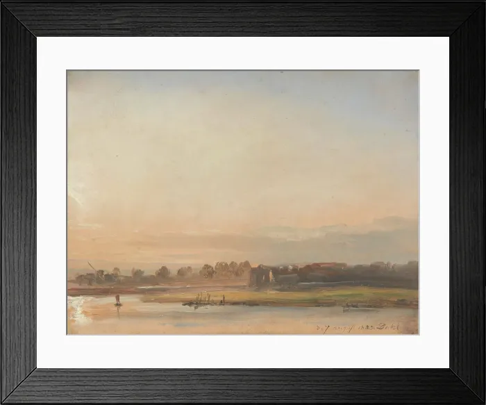 Framed Print : View of the Elbe, 1833. Creator: Johan Christian Dahl Framed Print : View of the Elbe, 1833. Creator: Johan Christian Dahl