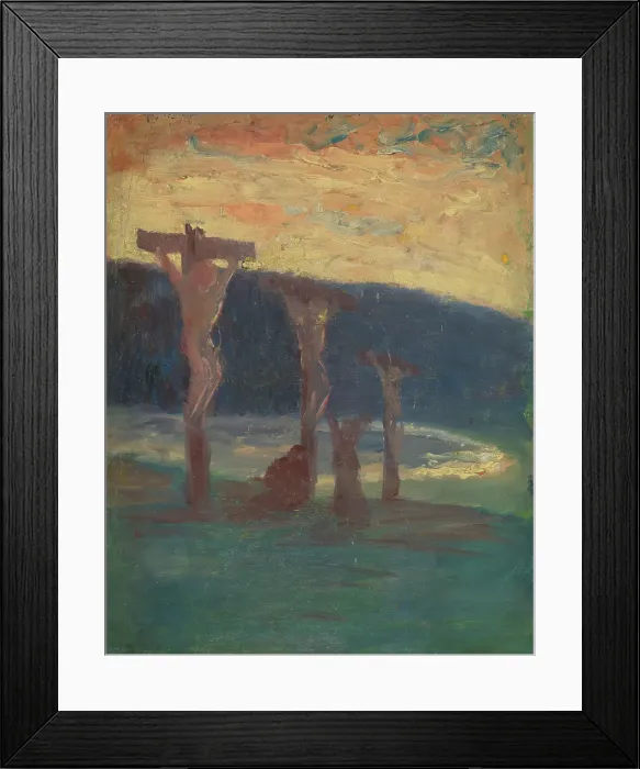 Framed Print : The crucifixion, Undated. Creator: Harald Sohlberg Framed Print : The crucifixion, Undated. Creator: Harald Sohlberg