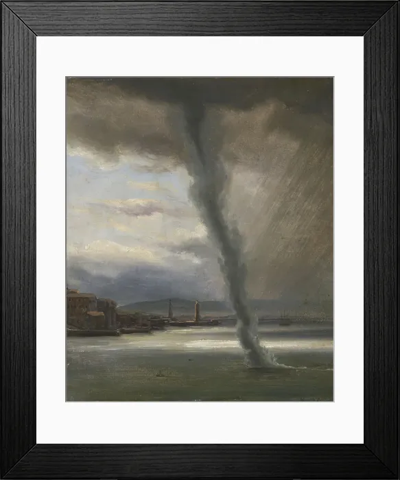 Framed Print : A Waterspout on the Bay of Naples, 1833. Creator: Thomas Fearnley