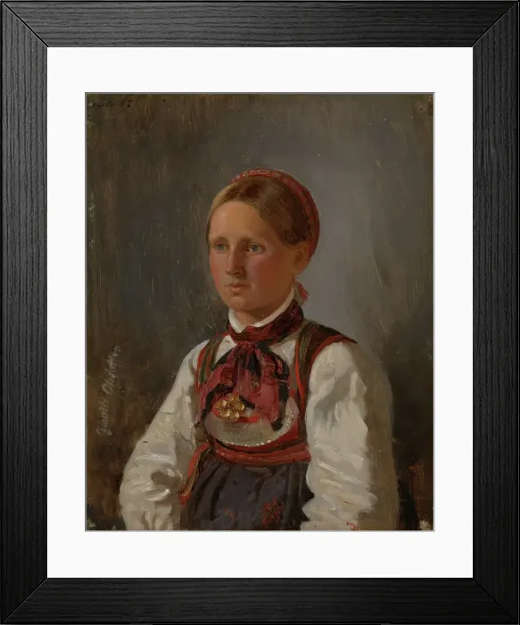 Framed Print : Portrait of Gunild Olsdatter from Tinn, 1848. Creator: Adolph Tidemand Framed Print : Portrait of Gunild Olsdatter from Tinn, 1848. Creator: Adolph Tidemand