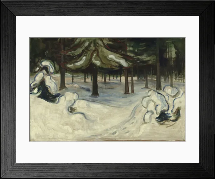 Framed Print : Winter in the Woods, 1899. Creator: Edvard Munch Framed Print : Winter in the Woods, 1899. Creator: Edvard Munch
