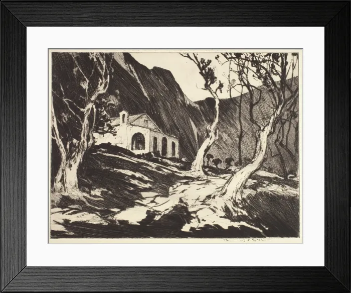 Framed Print : Old Chapel at Gorbio, c1900s. Creator: Chauncey Foster Ryder Framed Print : Old Chapel at Gorbio, c1900s. Creator: Chauncey Foster Ryder