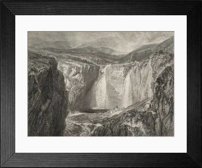 Framed Print : Fall of the Tees, Yorkshire, 1827. Creator: Edward Goodall Framed Print : Fall of the Tees, Yorkshire, 1827. Creator: Edward Goodall