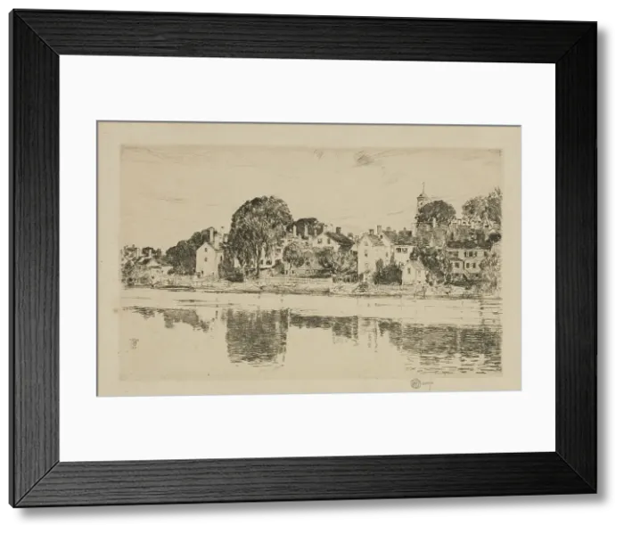 Framed Print : The Chimneys, Portsmouth, 1915. Creator: Frederick Childe Hassam Framed Print : The Chimneys, Portsmouth, 1915. Creator: Frederick Childe Hassam