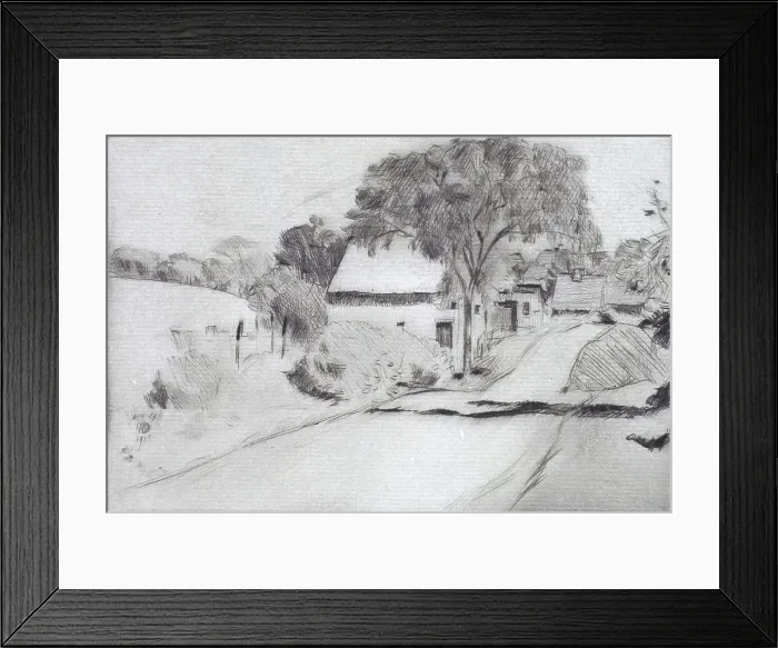 Framed Print : Newmarket Road, 1917. Creator: Frederick Childe Hassam Framed Print : Newmarket Road, 1917. Creator: Frederick Childe Hassam