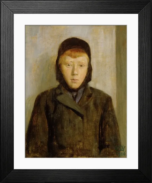 Framed Print : Young, red-haired boy, 1906. Creator: Erik Werenskiold Framed Print : Young, red-haired boy, 1906. Creator: Erik Werenskiold
